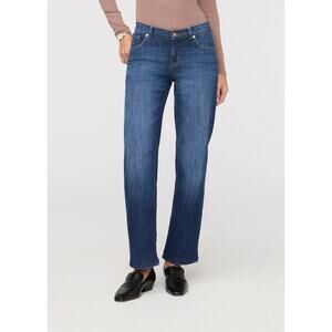 DU/ER L2X Performance Denim Mid Rise Straight Jeans Slim Fit Blue Size 28 x 30